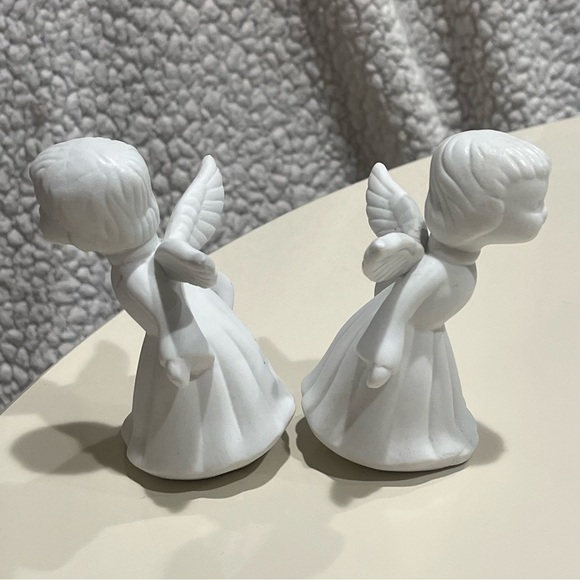 Kissing Cherub Bisque White Porcelain Angel Cherubs 2 Figurines Gift Co. - Picture 3 of 8